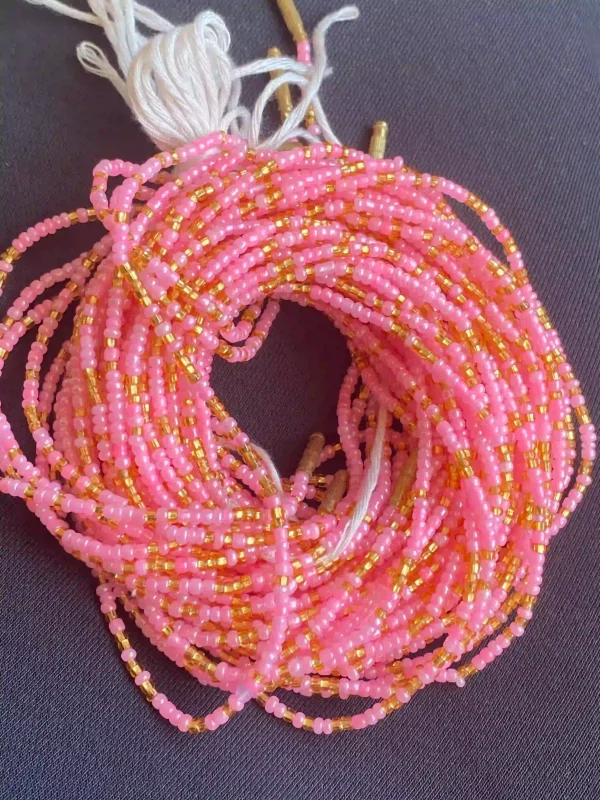 Pink Royal Waist Beads – Handmade 1