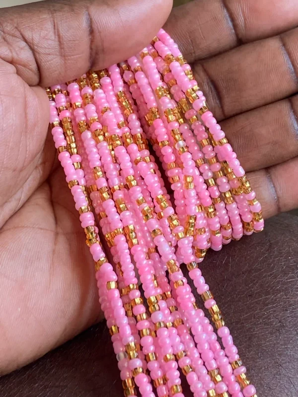 Pink Royal Waist Beads – Handmade